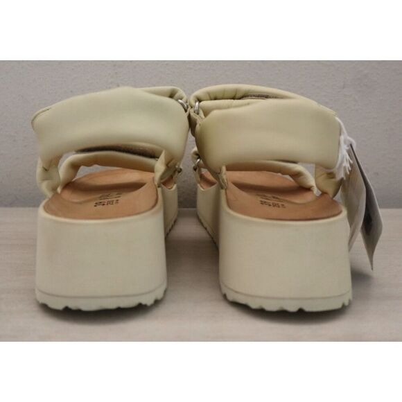 Papillio x Birkenstock Women's EUR 39 US 8 Ecru Leather Theda Wedge Sandals - Picture 3 of 13